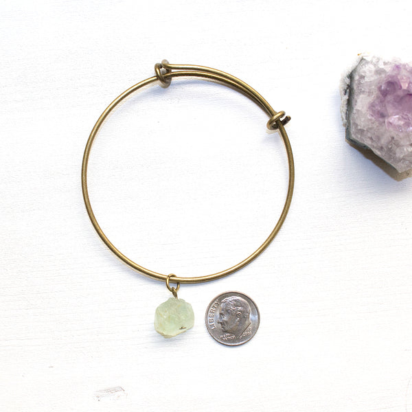Raw Fluorite Bangle Bracelet - Raw Crystal Jewelry