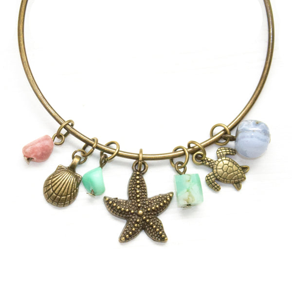 Sea Trinket Bangle Bracelet - Coastal Collection