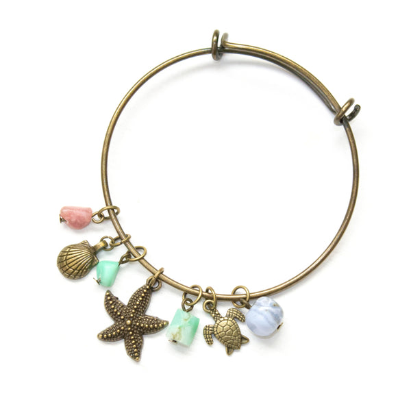 Sea Trinket Bangle Bracelet - Coastal Collection