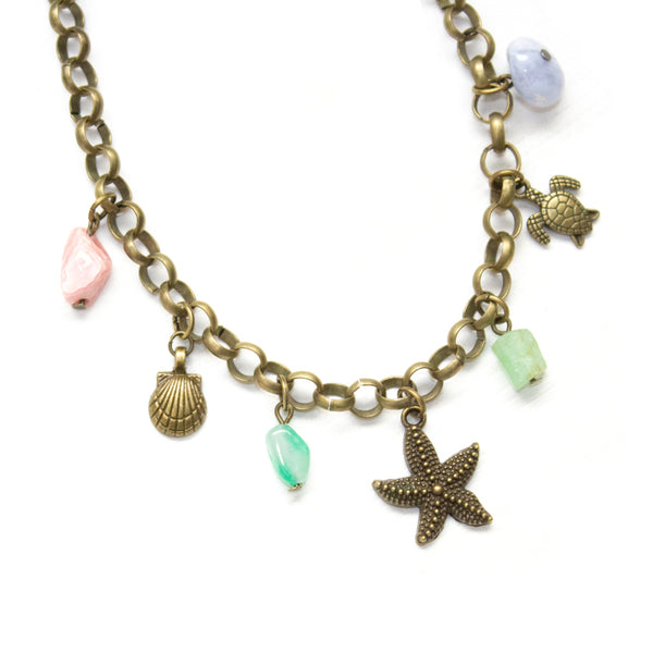 Sea Trinket Charm Necklace - Coastal Collection