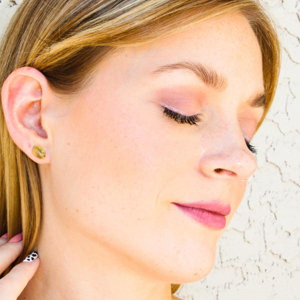 raw citrine earrings