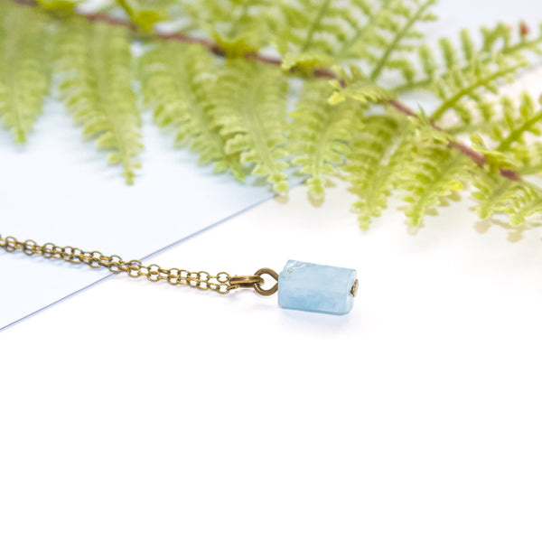 Tiny Aquamarine Necklace