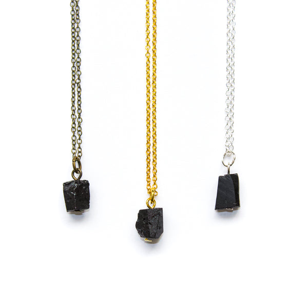 Tiny Black Tourmaline Necklace