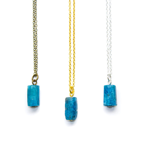 Tiny Blue Apatite Necklace
