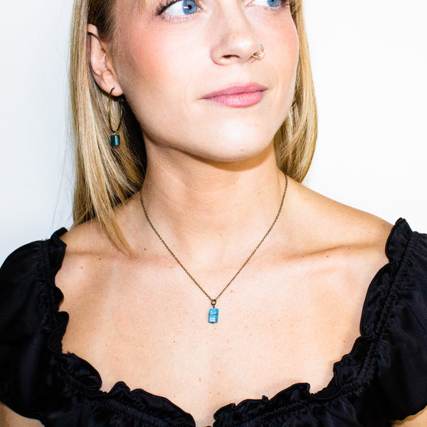 Tiny Blue Apatite Necklace
