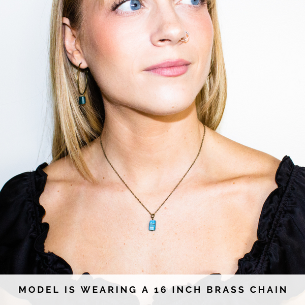 Tiny Blue Apatite Necklace