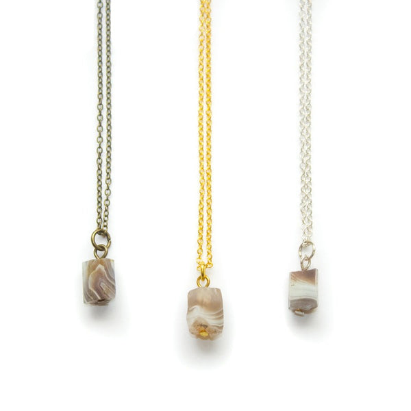 Tiny Botswana Agate Necklace
