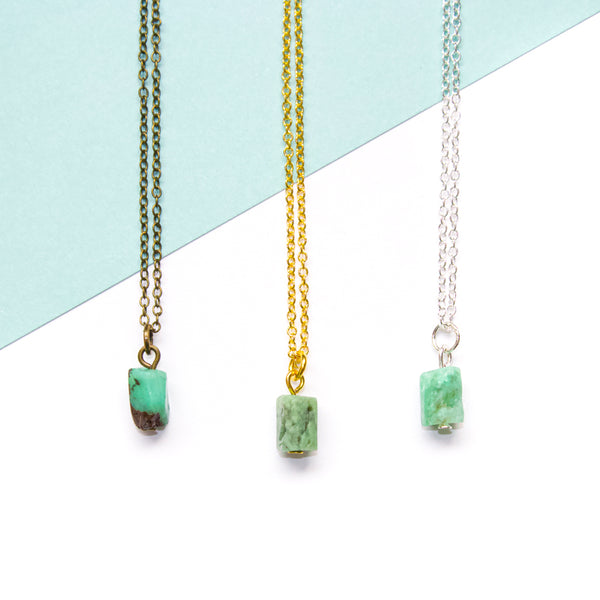 Tiny Chrysoprase Necklace