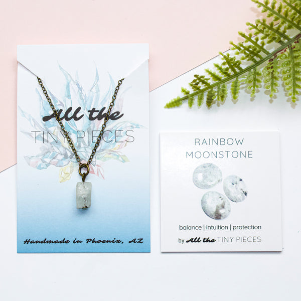 Tiny Rainbow Moonstone Necklace Meaning