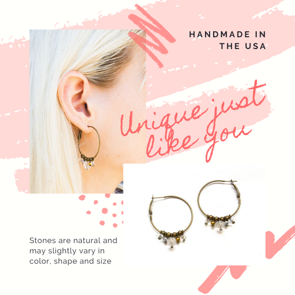 Multi Gem Earrings Hoop Earrings