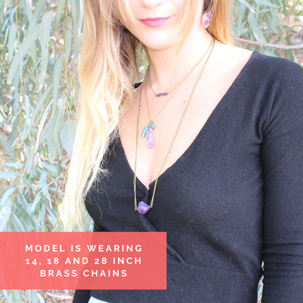 Amazonite, Amethyst, & Apatite Necklace - Cluster Necklace