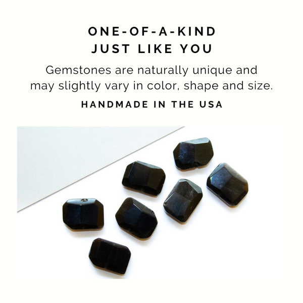 Obsidian Rectangle Toggle Necklace