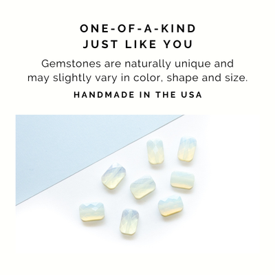 Dainty Opalite Rectangle Necklace