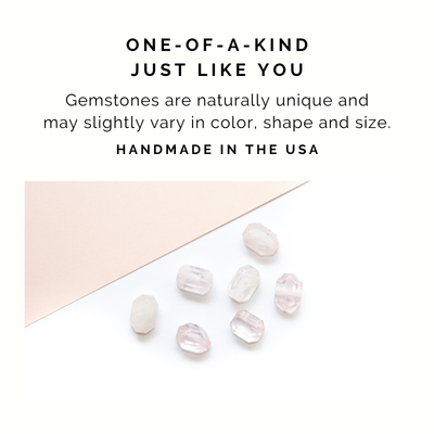 Dainty Rose Quartz Rectangle Necklace
