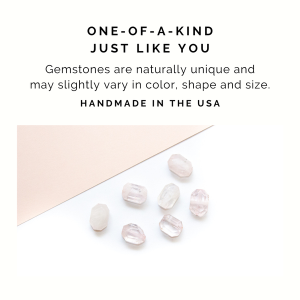 Dainty Rose Quartz Rectangle Necklace