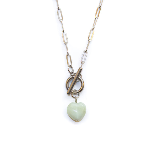 Amazonite Heart Toggle Necklace