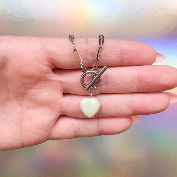 Amazonite Heart Toggle Necklace