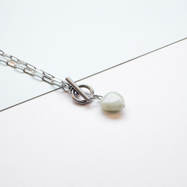 Amazonite Heart Toggle Necklace