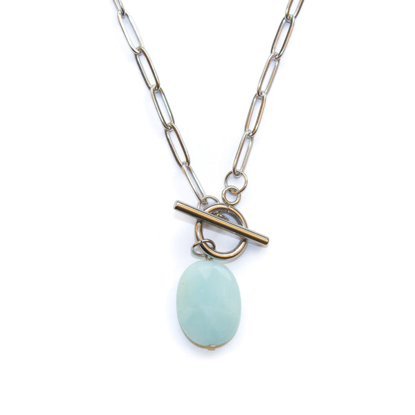 Amazonite Oval Toggle Necklace