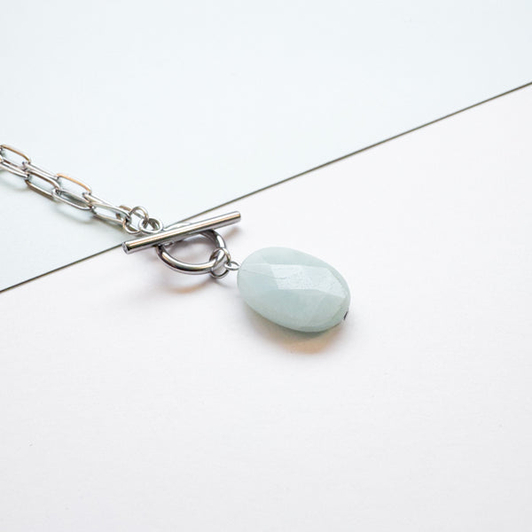 Amazonite Oval Toggle Necklace