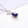 Amethyst Barrel Toggle Necklace