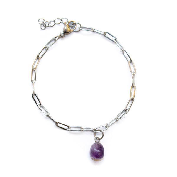 Amethyst Chain Bracelet