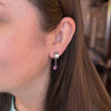 Amethyst Huggie Hoop Earrings