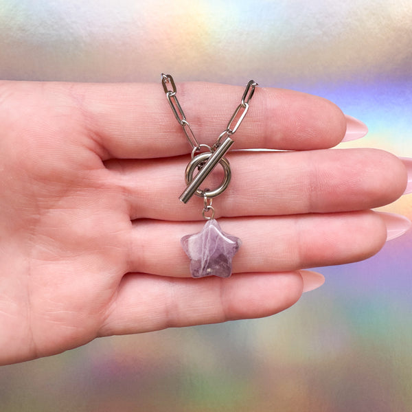 Amethyst Star Toggle Necklace