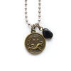 Capricorn & Black Agate Charm Necklace