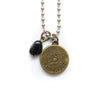 Capricorn & Black Agate Charm Necklace