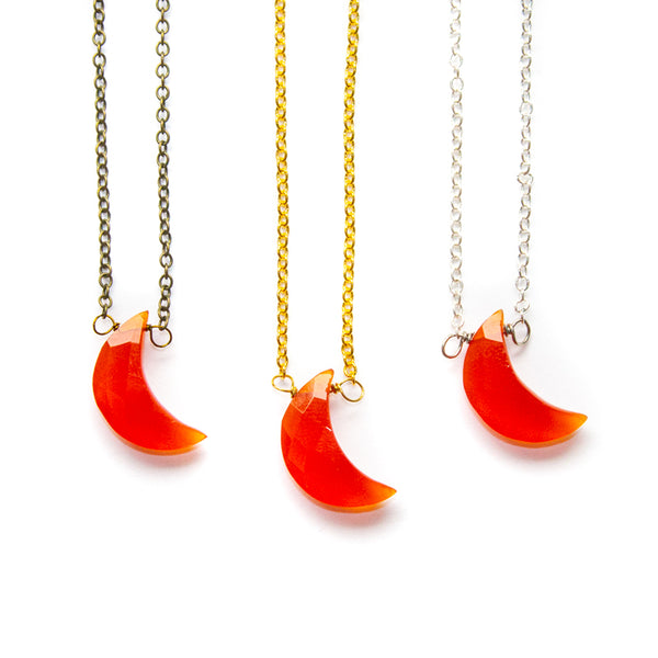 Carnelian Moon Necklace