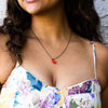 Dainty Carnelian Moon Necklace