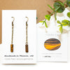 Chain & Tiger's Eye Column Drop Earrings