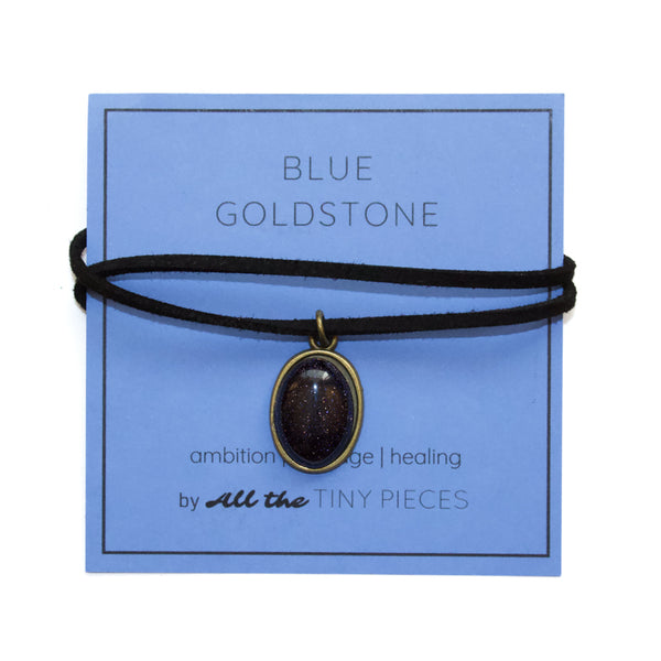 Blue Goldstone Gemstone Choker