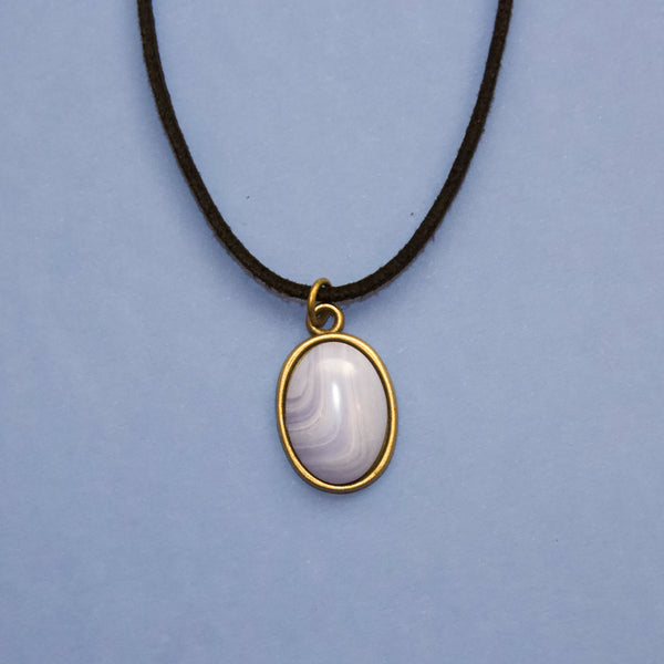 Blue Lace Agate Gemstone Choker