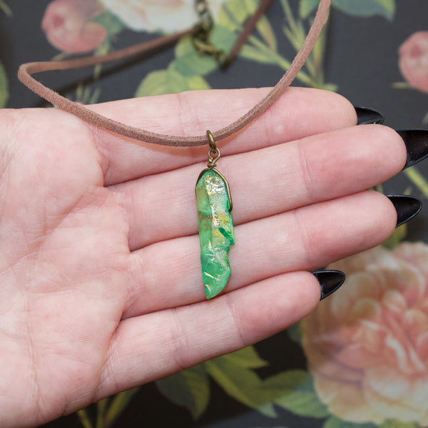 Green Aura Quartz Choker
