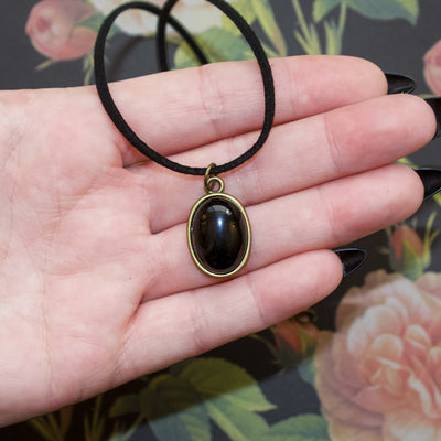 Black Agate Gemstone Choker
