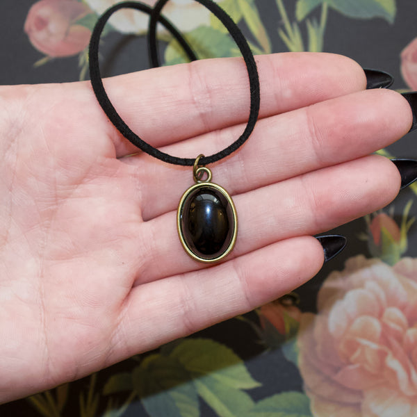 Black Agate Gemstone Choker