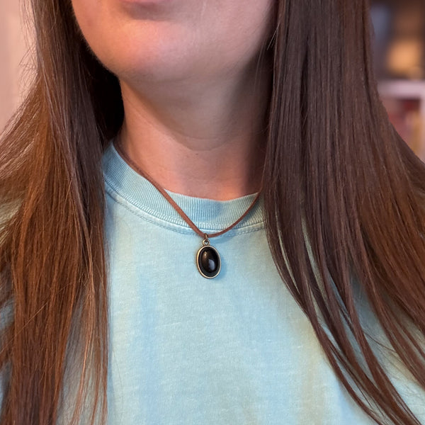 Black Agate Gemstone Choker