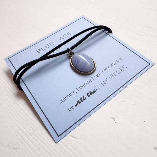Blue Lace Agate Gemstone Choker