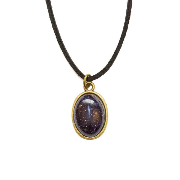 Blue Goldstone Gemstone Choker