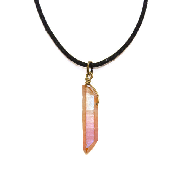 Peach Aura Quartz Choker