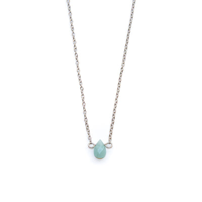 Dainty Amazonite Teardrop Necklace