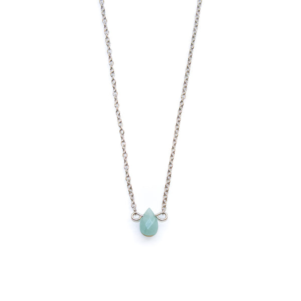 Dainty Amazonite Teardrop Necklace