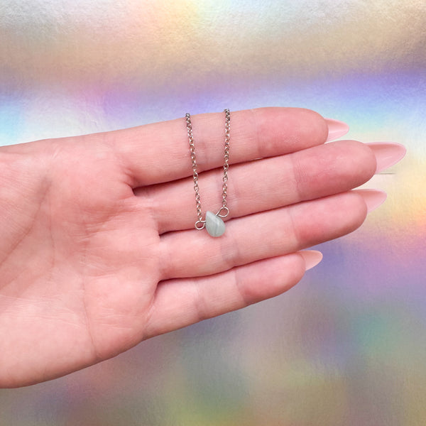 Dainty Amazonite Teardrop Necklace