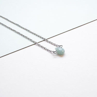 Dainty Amazonite Teardrop Necklace