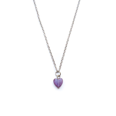 Dainty Amethyst Heart Necklace