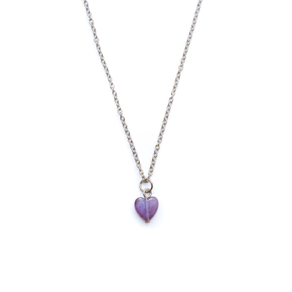 Dainty Amethyst Heart Necklace