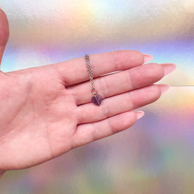 Dainty Amethyst Heart Necklace