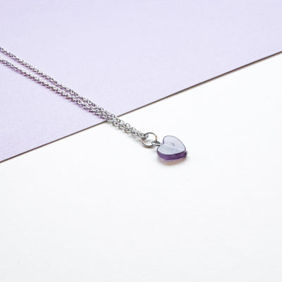 Dainty Amethyst Heart Necklace